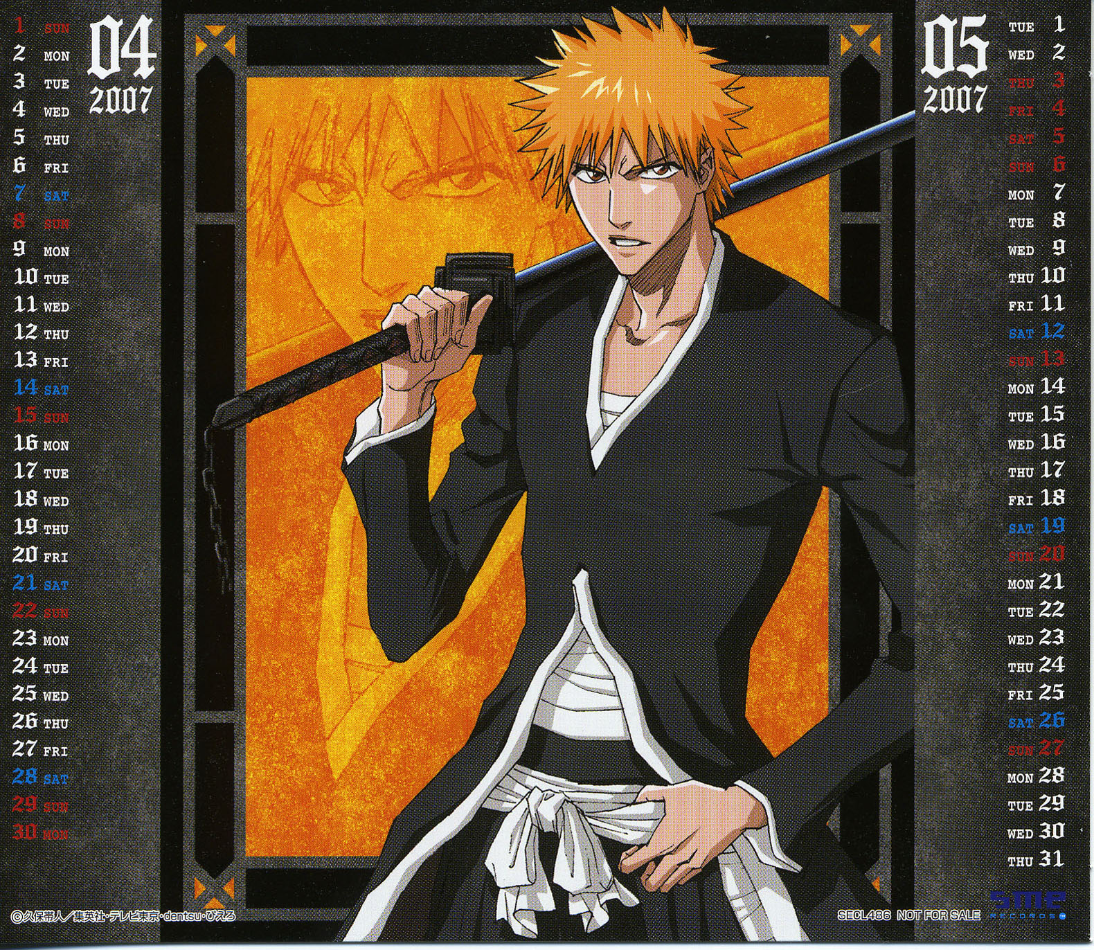 Imagen del Calendario de Bleach 2007-2008 a Mxima Calidad