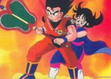 Goku y Milk sobre la nube kiton