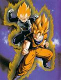 Vegeta y Goku expandiendo su ki