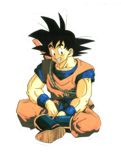 Goku descansando, si detrás suyo lleva el báculo sagrado