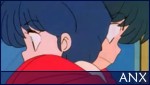 Siguiendo con el embrujo de Shampoo, Ranma abraza un par de veces a Akane, quien lo toma taan tranquilamente, que ni el Ranma se lo cree.
