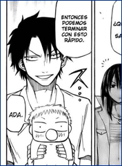 Oga quiere entregar a Beelzebub a Aoi.