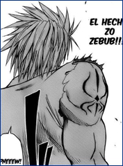 El sello de Zebub en el hombro derecho de Toujou.