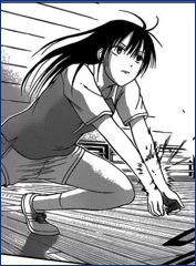 Aoi contestando un saque.