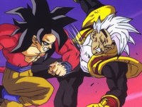 Goku dndole lo suyo al temible Vegeta-Baby