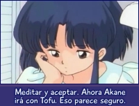 Akane medita y acepta las cosas.