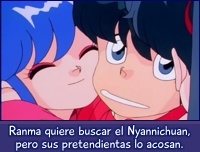 Tocando para asegurarse que Ranma es mujer.