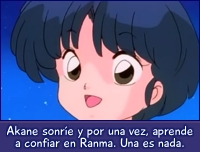 Akane sonríe y confía en Ranma.