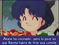 Akane a punto de ser embarrada en su propia comida.