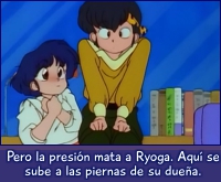 Ryoga en las piernas de Akane.