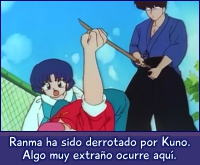 Ranma es vencido por Kuno.