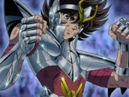 Seiya vestido con sus nuevas armaduras